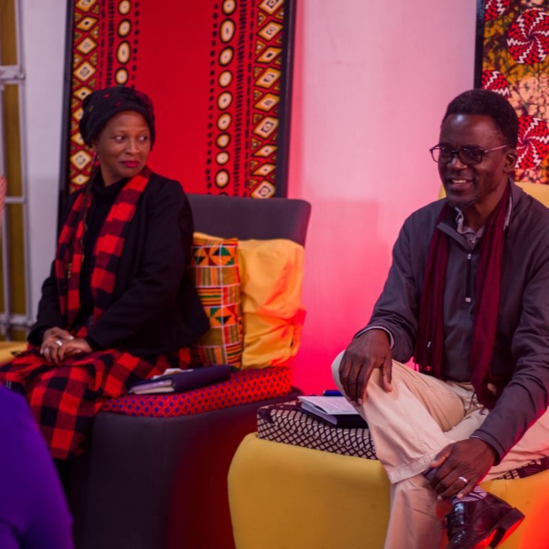 From left to right: Marie Laure Charlise Emma Soukaina Edom (AfriKera Arts Trust Director) and Farai Mupfunya (Culture Fund Director)